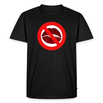 Baisers interdit baiser bouche lèvres baiser interdiction distance - T-shirt Premium bio Homme - noir - Devant - Nico (187cm)