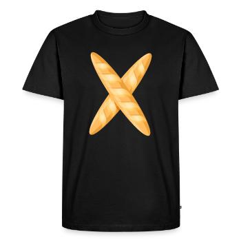 Baguettes dorées fraîchement cuites recouvertes de - T-shirt Premium bio Homme - noir - Devant - Nico (187cm)