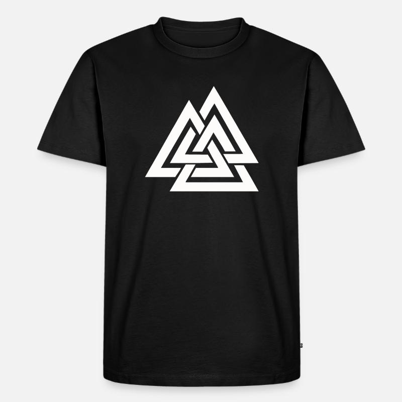 Valknut Wikinger - Männer Premium Bio T-Shirt - Schwarz