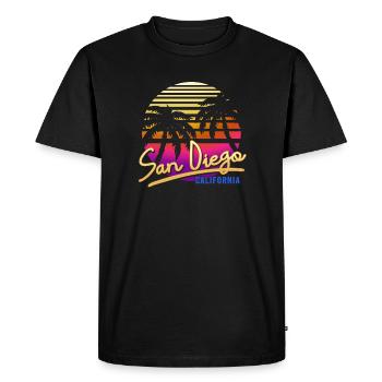 San Diego - T-shirt Premium bio Homme - noir - Devant - Nico (187cm)