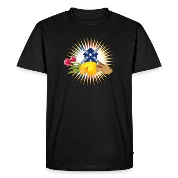 Windmill with tulips, clogs and Dutch cheese - Men's Premium Organic T-Shirt - black - Front - Nico (187cm)