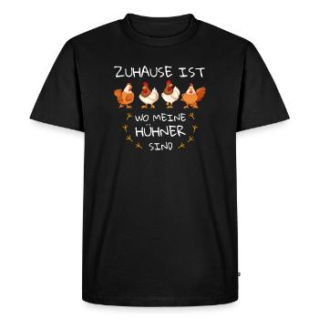 Zu Hause ist wo meine Hühner sind Spruch - Männer Premium Bio T-Shirt - Schwarz - Vorne - Nico (187cm)
