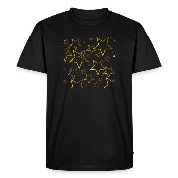étoiles d'or, nuit, femme - T-shirt Premium bio Homme - noir - Devant - Nico (187cm)