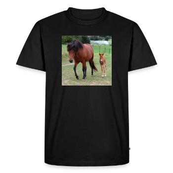 Affiche Cheval Cheval - T-shirt Premium bio Homme - noir - Devant - Nico (187cm)