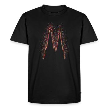 Confettis de la cathédrale de Cologne dans le coeur coeur de carnaval Cologne - T-shirt Premium bio Homme - noir - Devant - Nico (187cm)