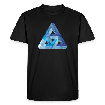 Optical illusion triangle Escher - Men's Premium Organic T-Shirt - black - Front - Nico (187cm)