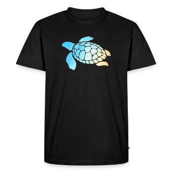 Sea Turtle Watercolor Blue - T-shirt Premium bio Homme - noir - Devant - Nico (187cm)