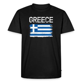 Graphique du drapeau grec vieilli - T-shirt Premium bio Homme - noir - Devant - Nico (187cm)