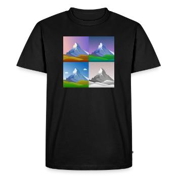colorful mountains, Matterhorn, Switzerland, Alps, alps - Men's Premium Organic T-Shirt - black - Front - Nico (187cm)