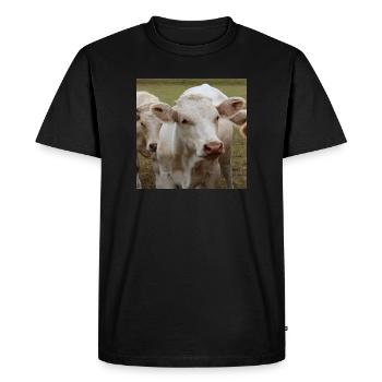 Affiche vache - T-shirt Premium bio Homme - noir - Devant - Nico (187cm)