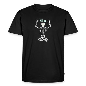 Squelette dans le siège de yoga Ohm - T-shirt Premium bio Homme - noir - Devant - Nico (187cm)