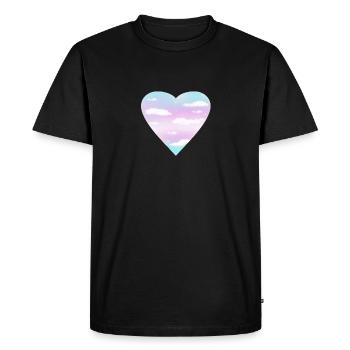 Cœur trans - T-shirt Premium bio Homme - noir - Devant - Nico (187cm)