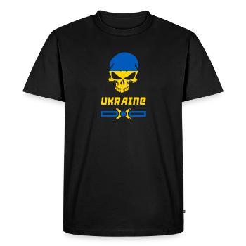 Conception de crâne d'Ukraine / idée cadeau - T-shirt Premium bio Homme - noir - Devant - Nico (187cm)