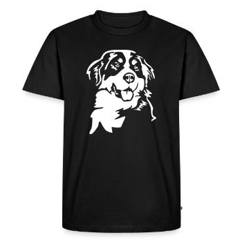 Bernese Mountain Dog head "Black Edition" - Men's Premium Organic T-Shirt - black - Front - Nico (187cm)