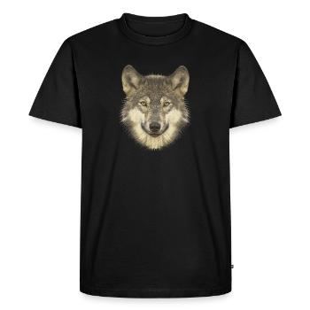 Chemises de fan de la nature, tête de loup, dessins d’animaux populaires - T-shirt Premium bio Homme - noir - Devant - Nico (187cm)
