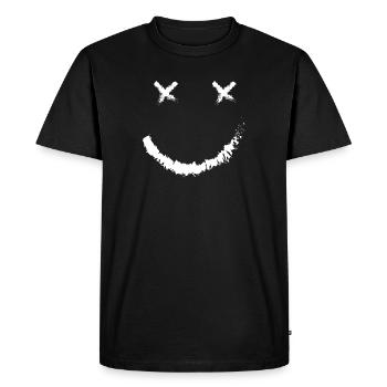 Smile Smileies Emojis Emoticons Motivation Sourire - T-shirt Premium bio Homme - noir - Devant - Nico (187cm)