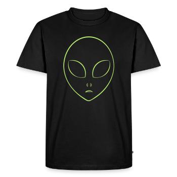 Alien tête symbole abstrait minimaliste - T-shirt Premium bio Homme - noir - Devant - Nico (187cm)