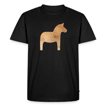 Dala Horse Wood Hiver Suède Décoration annuelle des anneaux - T-shirt Premium bio Homme - noir - Devant - Nico (187cm)