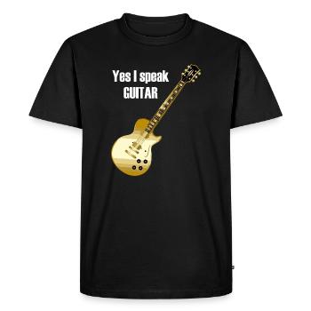 Yes I speak guitar saying 'Yes I speak - Men's Premium Organic T-Shirt - black - Front - Nico (187cm)
