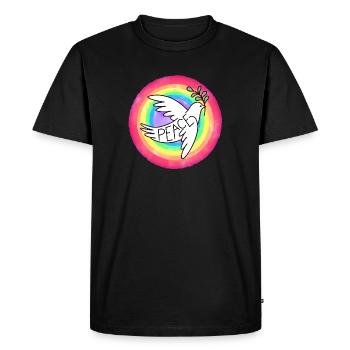 Colombe de la paix - T-shirt Premium bio Homme - noir - Devant - Nico (187cm)