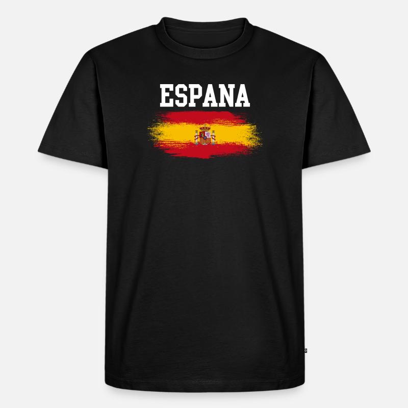 Espana Flaggenbürste - Männer Premium Bio T-Shirt - Schwarz