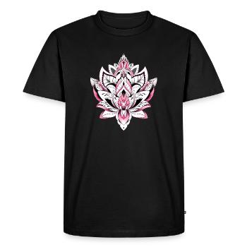 Lotus Mandala Pink Color - Men's Premium Organic T-Shirt - black - Front - Nico (187cm)