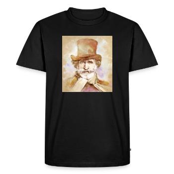 Giuseppe Verdi dans un style aquarelle - T-shirt Premium bio Homme - noir - Devant - Nico (187cm)