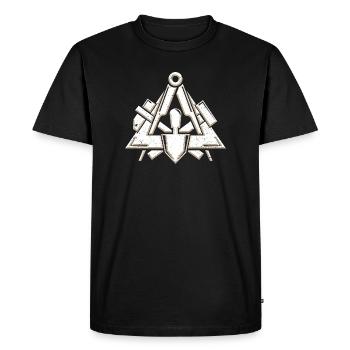 Masons guild symbol in a cool 3d grunge look - Men's Premium Organic T-Shirt - black - Front - Nico (187cm)