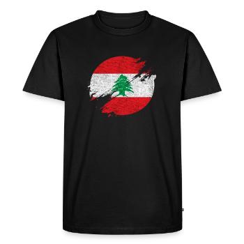Liban Vintage Cercle / Idée cadeau - T-shirt Premium bio Homme - noir - Devant - Nico (187cm)