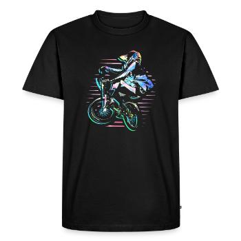 bmx BMX Fahrrad | BMX Rennen | Weihnachten - Men's Premium Organic T-Shirt - black - Front - Nico (187cm)