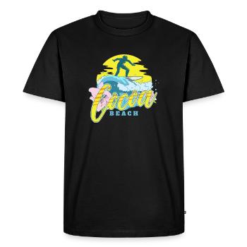 Plage de Cacao - T-shirt Premium bio Homme - noir - Devant - Nico (187cm)