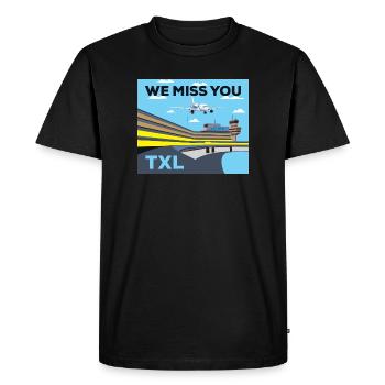 TXL, we miss you, retro - T-shirt Premium bio Homme - noir - Devant - Nico (187cm)