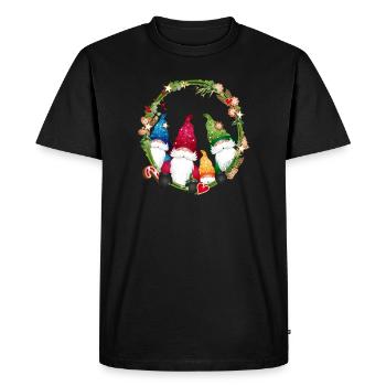 petite famille elfe dans un cadre de Noël - T-shirt Premium bio Homme - noir - Devant - Nico (187cm)