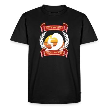 BORN TO SURF surfer surfing gift - Men's Premium Organic T-Shirt - black - Front - Nico (187cm)