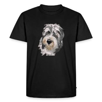 Collie barbu - T-shirt Premium bio Homme - noir - Devant - Nico (187cm)