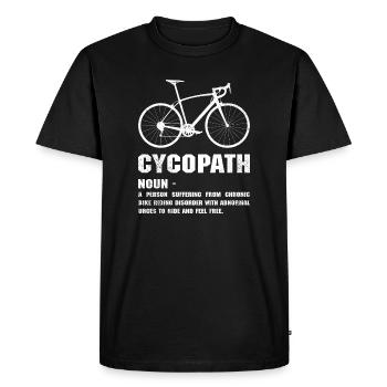 Cyclist Path Bold Bike Art - Men's Premium Organic T-Shirt - black - Front - Nico (187cm)