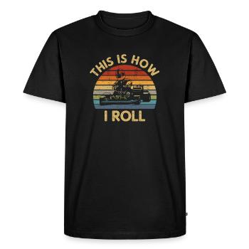 Retro Go-Kart Saying Kart Driving Kart Driver Racer - Men's Premium Organic T-Shirt - black - Front - Nico (187cm)