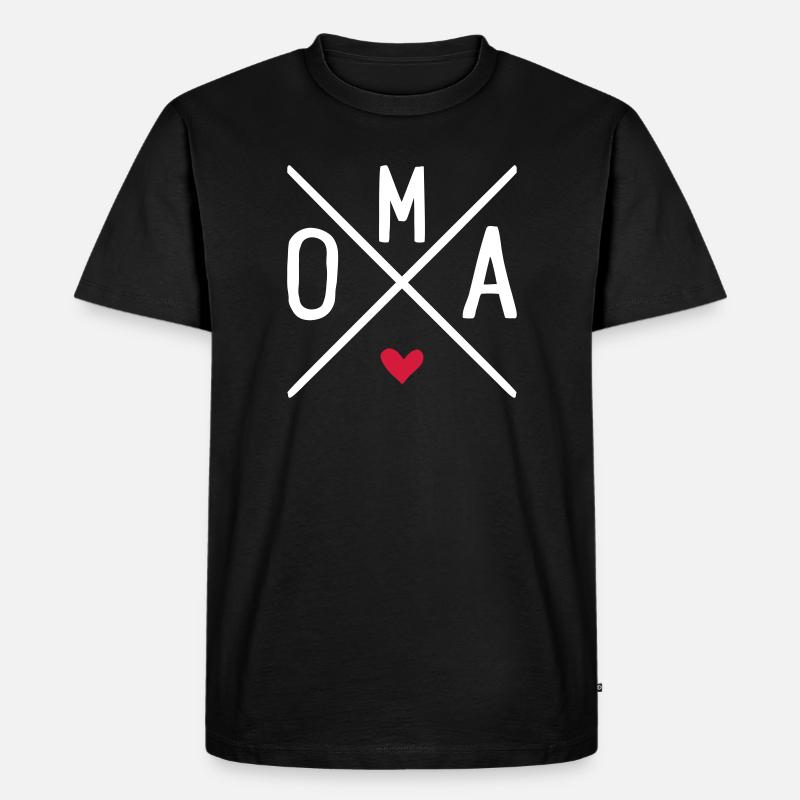 Oma - Männer Premium Bio T-Shirt - Schwarz