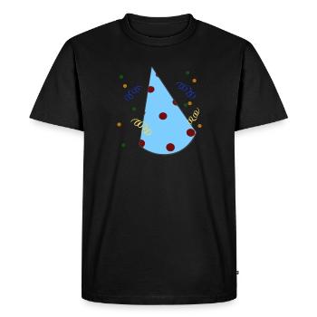Chapeau d’anniversaire, fête d’anniversaire d’enfants - T-shirt Premium bio Homme - noir - Devant - Nico (187cm)