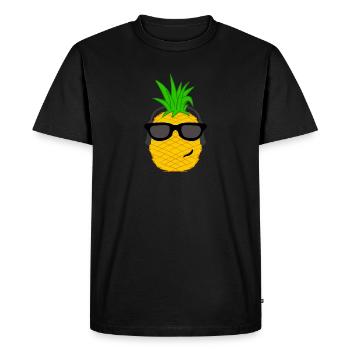 Cool ananas vacances sur les îles des Caraïbes - T-shirt Premium bio Homme - noir - Devant - Nico (187cm)