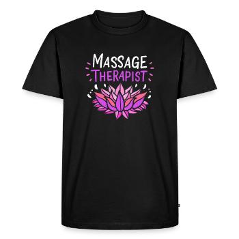 Masseur Massage - T-shirt Premium bio Homme - noir - Devant - Nico (187cm)