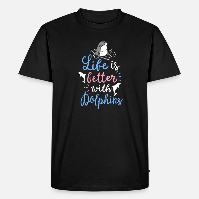Delfin - Männer Premium Bio T-Shirt - Schwarz