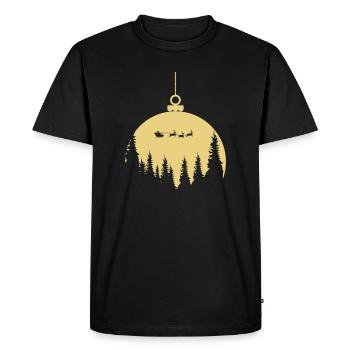 Noël Père Noël Boule Noël Noël Or - T-shirt Premium bio Homme - noir - Devant - Nico (187cm)