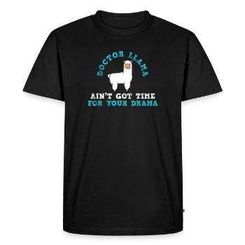 Lama Docteur Lama - T-shirt Premium bio Homme - noir - Devant - Nico (187cm)