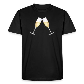 two glasses filled with sparkling wine - Men's Premium Organic T-Shirt - black - Front - Nico (187cm)