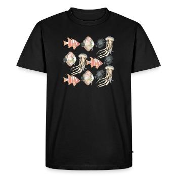MOTIF DE SEALIFE - T-shirt Premium bio Homme - noir - Devant - Nico (187cm)
