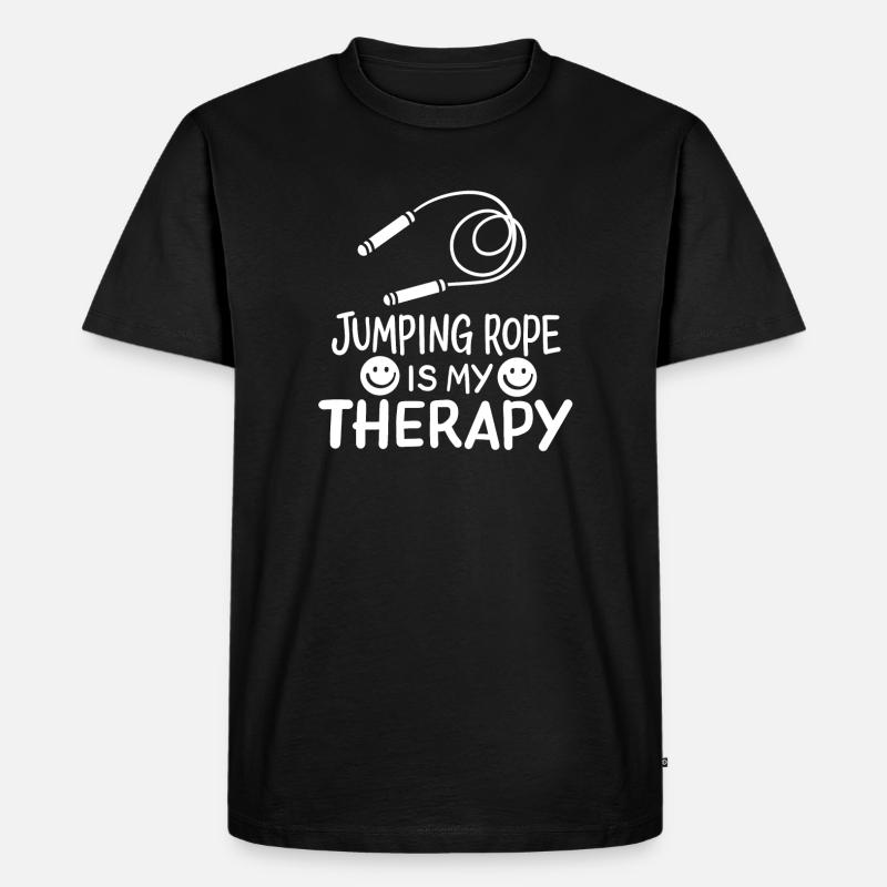 Sprungseil Seilspringen - Männer Premium Bio T-Shirt - Schwarz