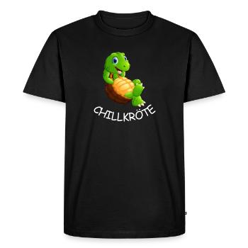 Turtle Chill Funny Comic Animal Gift - Men's Premium Organic T-Shirt - black - Front - Nico (187cm)