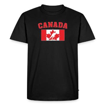 Drapeau du Canada de hockey - T-shirt Premium bio Homme - noir - Devant - Nico (187cm)