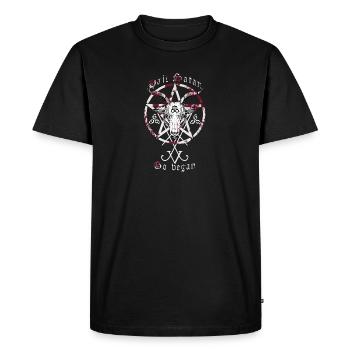 hail satan | go vegan - Men's Premium Organic T-Shirt - black - Front - Nico (187cm)